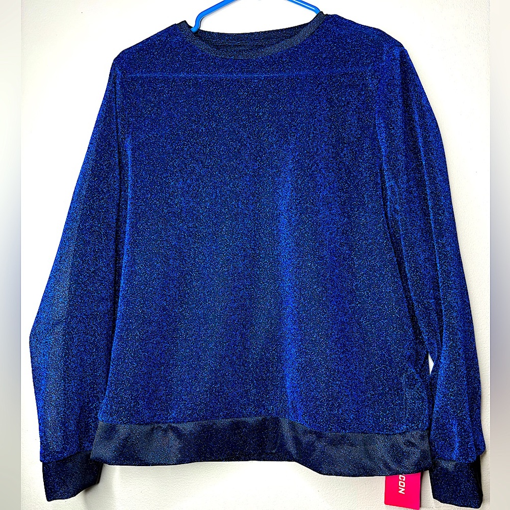 SHEIN CURVE+ Plus Glitter Drop Shoulder Blouse